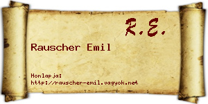 Rauscher Emil névjegykártya